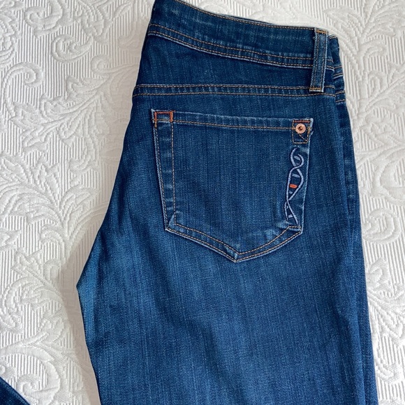 Genetic wide leg Denim Blue Wash 26 mid rise 90’s style flare leg bell bottom - Picture 3 of 8